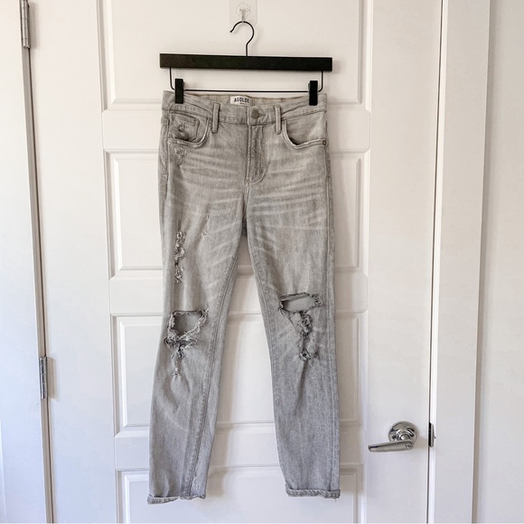 AGOLDE Sophie High Rise Crop Skinny Jeans Portland Destructed - Picture 4 of 7